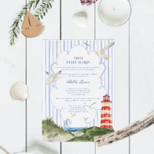 Ahoy Petit Marin Faire-Part Baby Shower Nautique