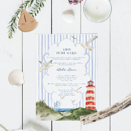 Ahoy Petit Marin Faire-Part Baby Shower Nautique Einladung