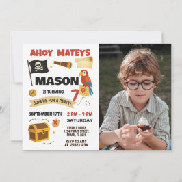 Ahoy! Pirate Birthday Einladung für Kinder