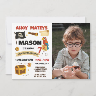 Ahoy! Pirate Birthday Einladung für Kinder
