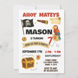 Ahoy! Pirate Birthday Einladung für Kinder