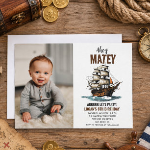 Ahoy! Piratenschiff 8. Geburtstag Einladung