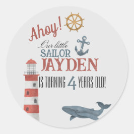 Ahoy! Runder Aufkleber