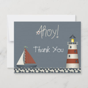 Ahoy Sail Boat & Lighthouse Vielen Dank, dass Sie  Mitteilungskarte