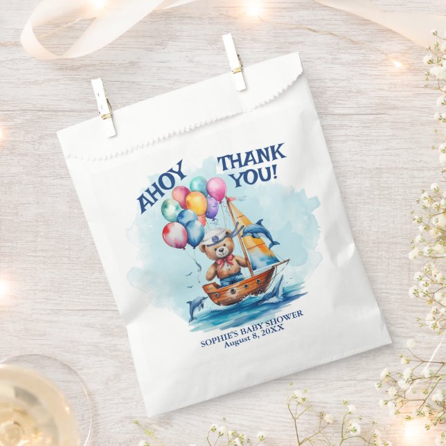 Ahoy sein a Boy Nautical Theme Kinderdusche Geschenktütchen (Ausgeschnitten)