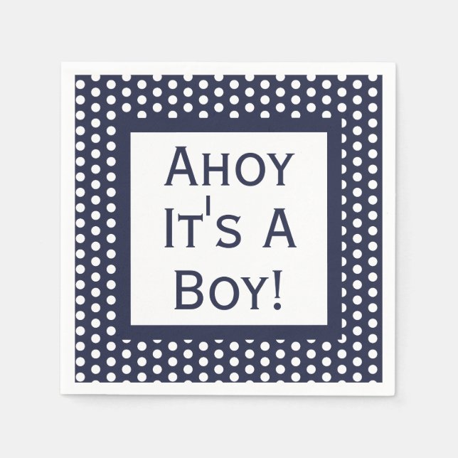 Ahoy sein a Boy Polka Dot Serviette (Vorderseite)