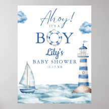 Ahoy sein Baby-Dusche Begrüßungszeichen