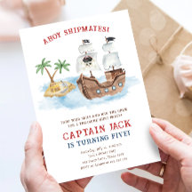Ahoy Shipamates! Pirate Ship Treasure Boy Birthday