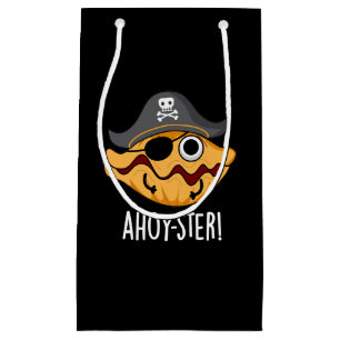 Ahoy-ster Funny Pirate Oyster Pun Dark BG Kleine Geschenktüte