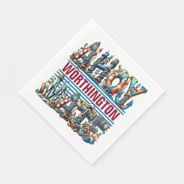 AHOY THEME SERVIETTE (Ecke)