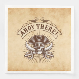 Ahoy There Pirate Birthday Serviette
