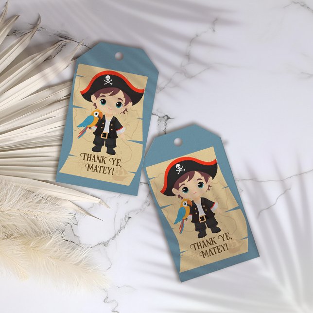 Ahoy There! Pirate Boy Birthday Party Geschenkanhänger (Von Creator hochgeladen)
