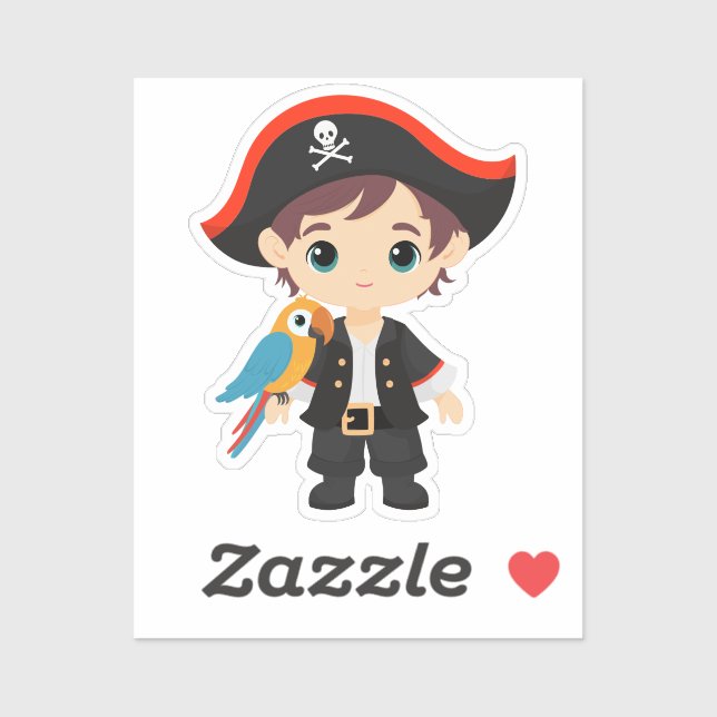 Ahoy There! Pirate Boy Birthday Sticker (Blatt)
