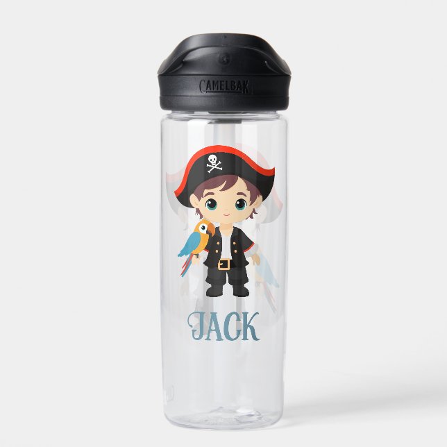 Ahoy There! Pirate Boy Birthday Trinkflasche (Rückseite)