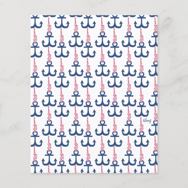 Ahoy Vintag Anchor-Muster. (Vorderseite)