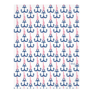 Ahoy Vintag Anchor-Muster. Fotodruck