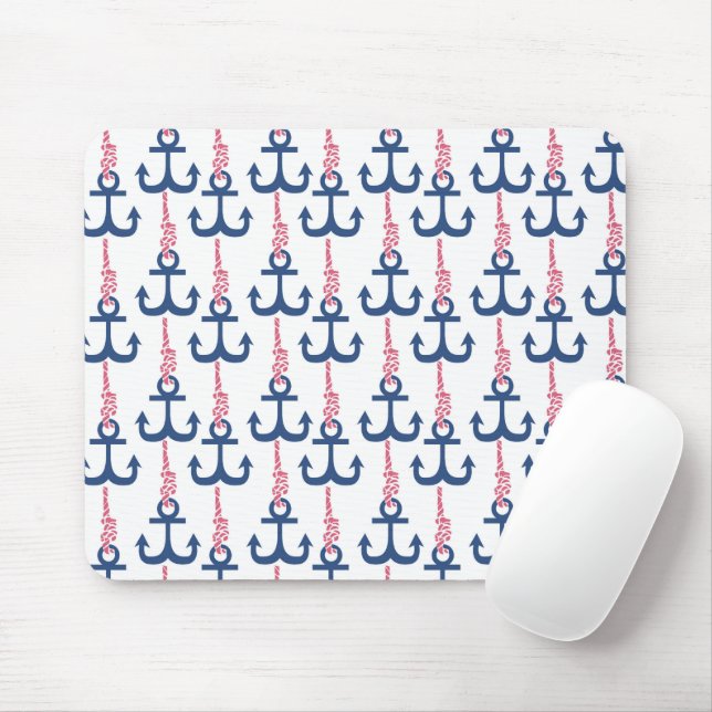 Ahoy Vintag Anchor-Muster. Mousepad (Mit Mouse)