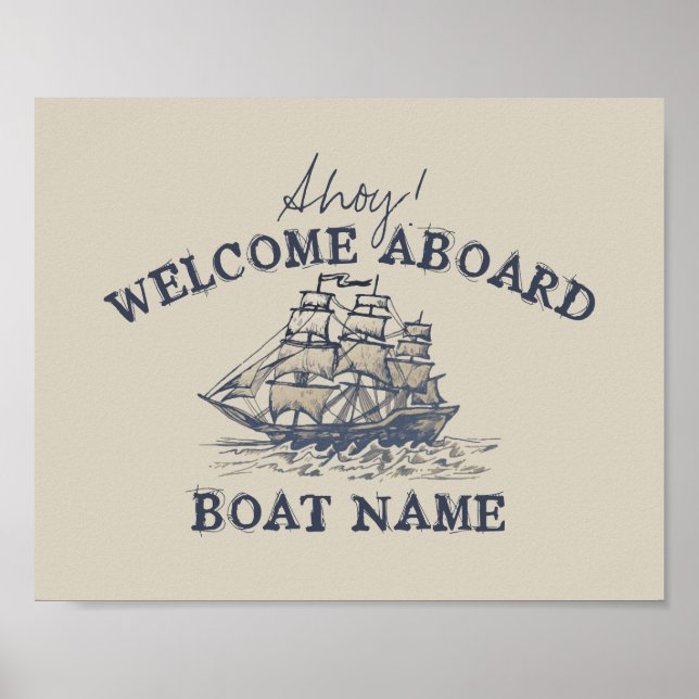 Ahoy! Willkommen an Bord der Personalisierten Vint Poster (Vorne)