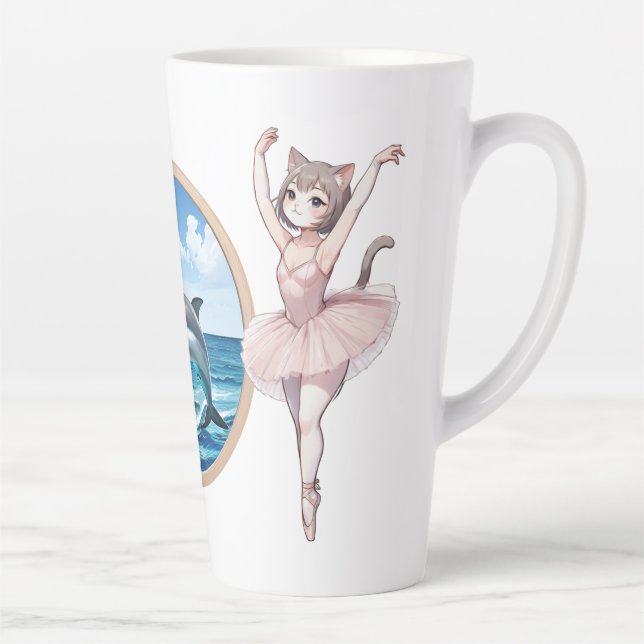 Ahri & Dolphin Große Latte Tasse (Rechts)
