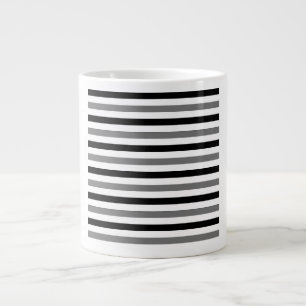 Ahs Schwarz-Weiß-Streifen-Design  Jumbo-Tasse