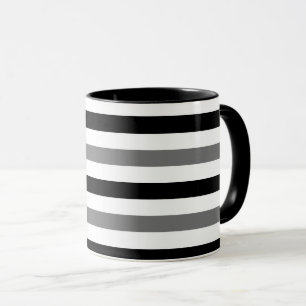Ahs Schwarz-Weiß-Streifen-Design  Tasse