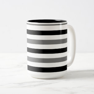 Ahs Schwarz-Weiß-Streifen-Design  Zweifarbige Tasse