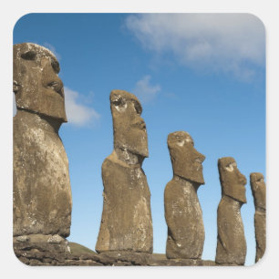 Ahu Akivi, Rapa Nui, Easter Island, Chile 2 Quadratischer Aufkleber