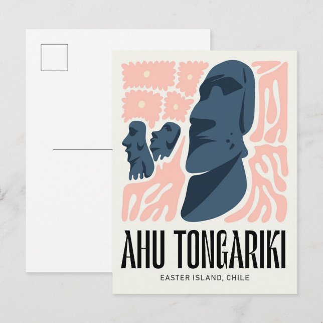 Ahu Tongariki Osterinsel Chile Postkarte (Vorne/Hinten)