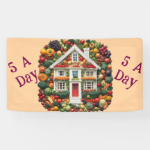 AI 5 a day Frucht und Gemüse Vinyl Banner