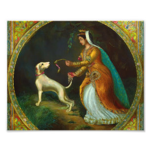 AI a Lady und ihr Hund Fotodruck