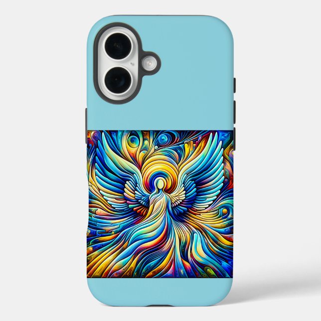 AI Abstrakt Illusionismus Angel Expressionist Effe iPhone 16 Hülle (Rückseite)