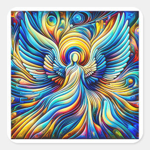 AI Abstrakt Illusionismus Angel Expressionist Effe Quadratischer Aufkleber