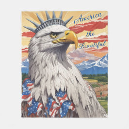 AI America the Beautiful Blanket Fleecedecke