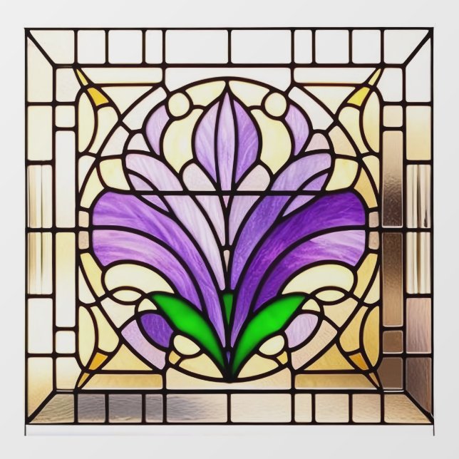 AI Art Art Nouveau verkleidete Glasfenster Fensteraufkleber (Blatt)