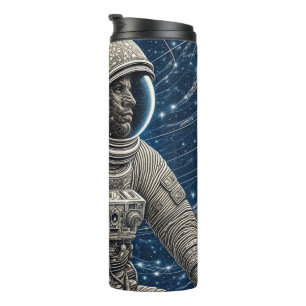Ai Art Astronaut im Weltraum Thermosbecher