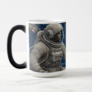 Ai Art Astronaut im Weltraum Verwandlungstasse