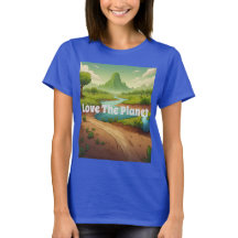 AI Art Blue Liebe The Planet T - Shirt