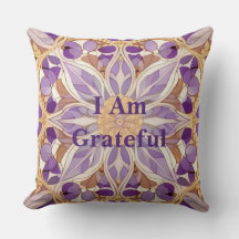 AI Art Design Ich bin dankbar Affirmation Pillow