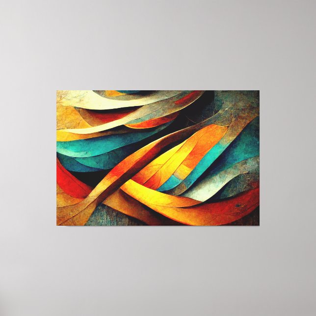 AI Art Gallery™ - Abstrakte KI-Kunst: Der Anfang Leinwanddruck (Vorderseite)
