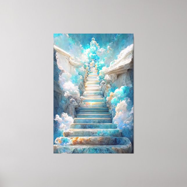 AI Art Gallery™ - Treppe zum Himmel: Der Glaube Leinwanddruck (Vorderseite)