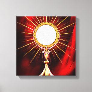 AI Art gesegnet Sacrament Host in einem Monstranz  Leinwanddruck