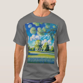 AI Art Happy Earth Day Transparenter Text T - Shir T-Shirt