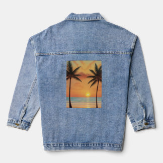 AI Art matinal Sunrise Beach Palmiers