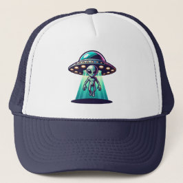 Ai Art mit UFO Eine Alien Truckerkappe