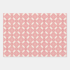 AI Art Pink Creme Wrapping Paper Geschenkpapier Set