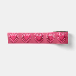 AI Art Pink Hearts Satin Ribbon Satinband