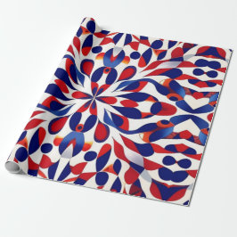 AI Art Red White & Blue Patriotic American Pattern Geschenkpapier