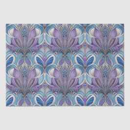 AI Art Silver Blue Lavender Türkis Seidenpapier