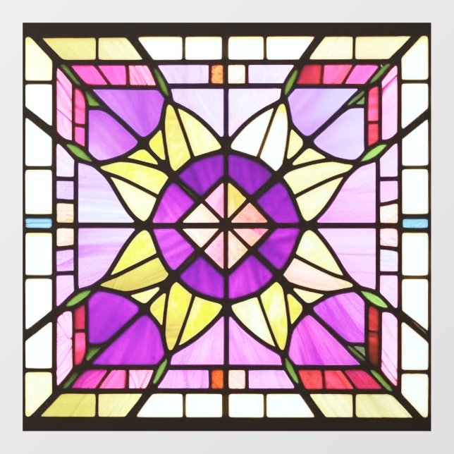 AI Art Stated Glass Window Clubs Fensteraufkleber (Blatt)