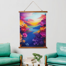 Ai Blume Design Wandteppich Mit Holzrahmen